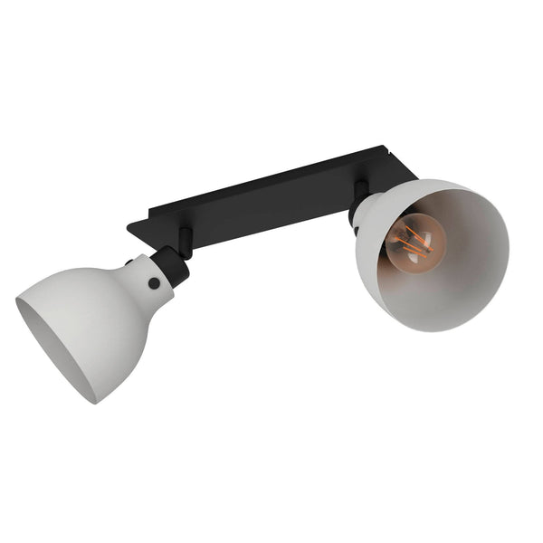 Matlock Twin Spotlight in a Black and Pale Grey Finish
