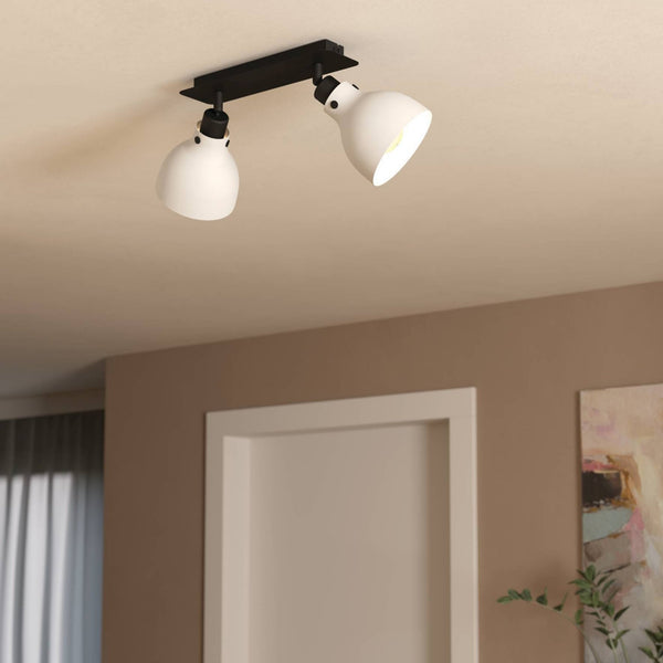 Matlock Twin Spotlight in a Black and Pale Grey Finish