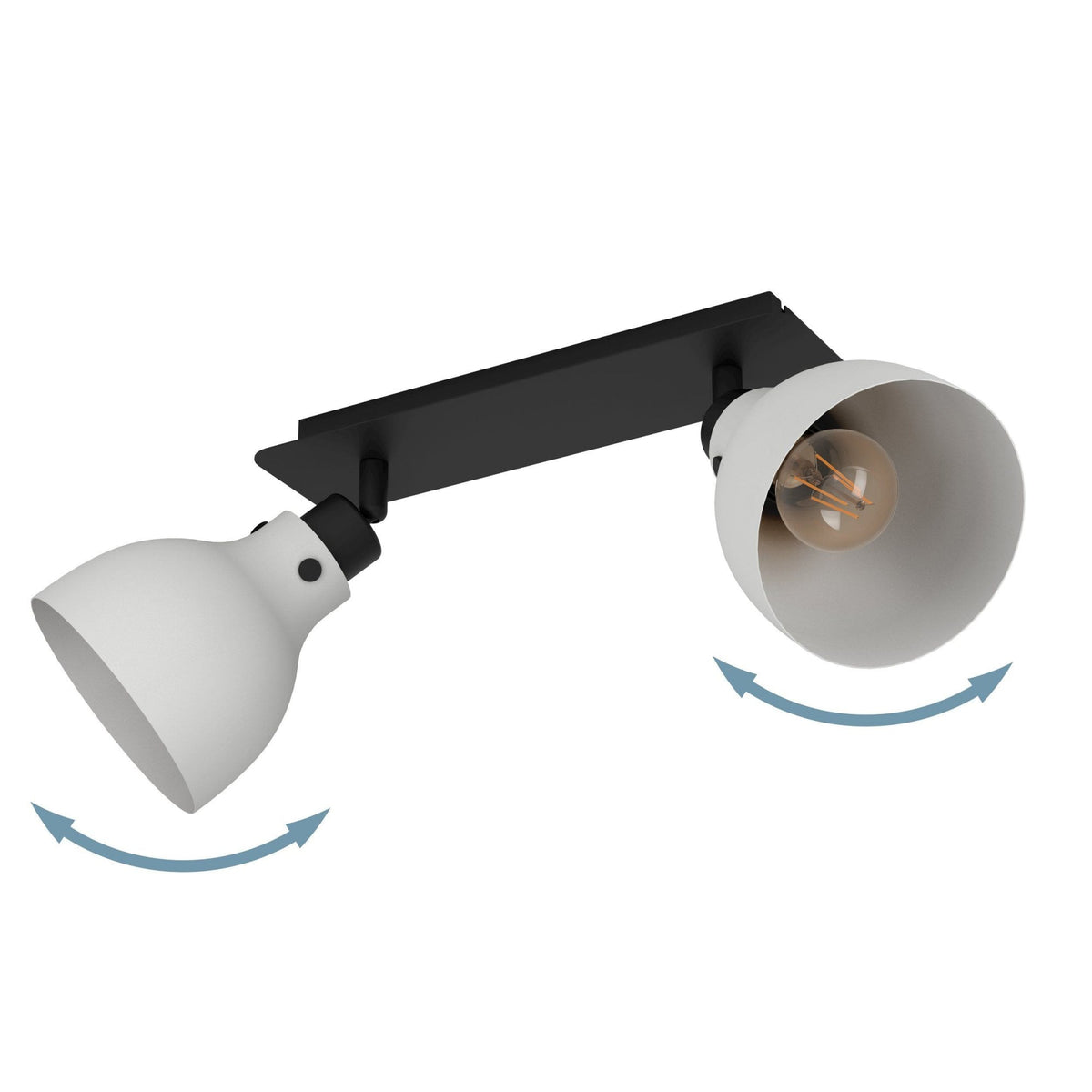 Matlock Twin Spotlight in a Black and Pale Grey Finish
