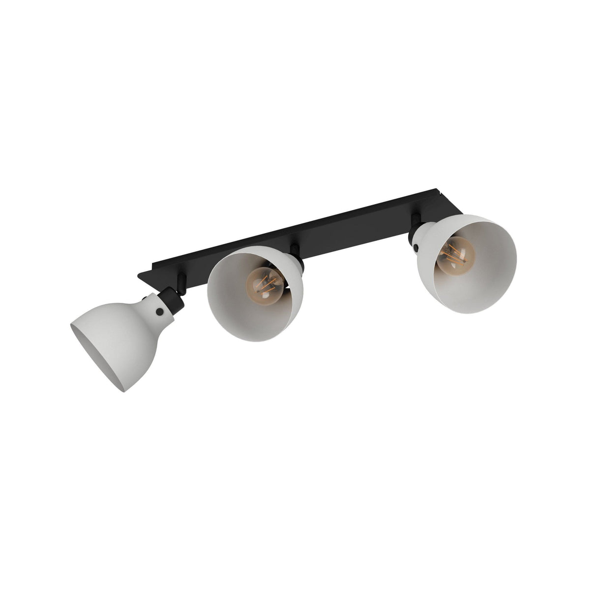 Matlock Triple Spotlight in a Black and Pale Grey Finish