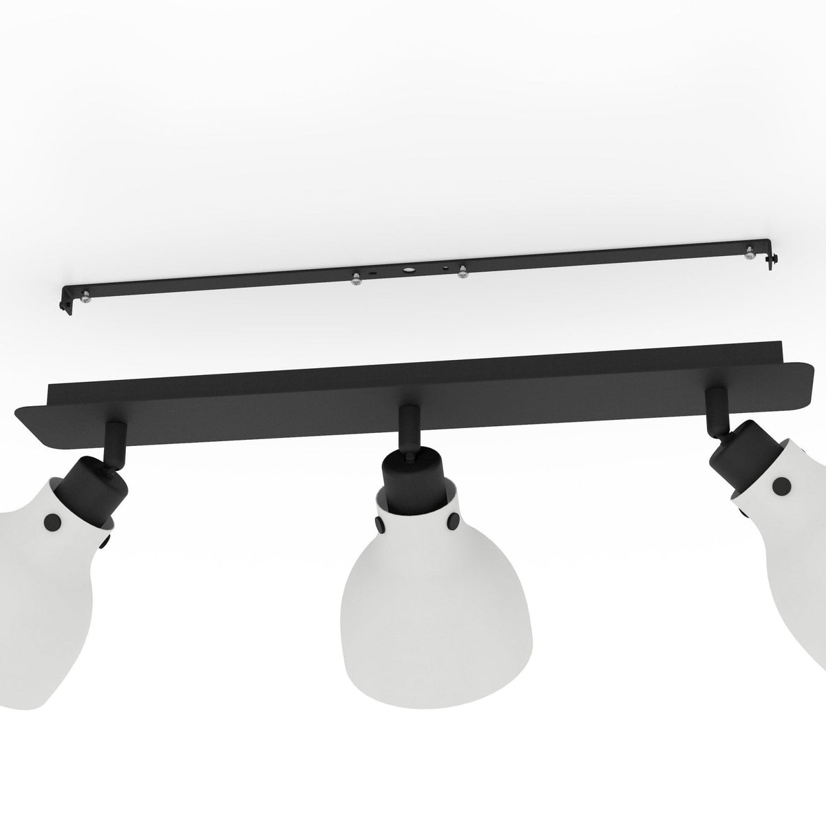 Matlock Triple Spotlight in a Black and Pale Grey Finish