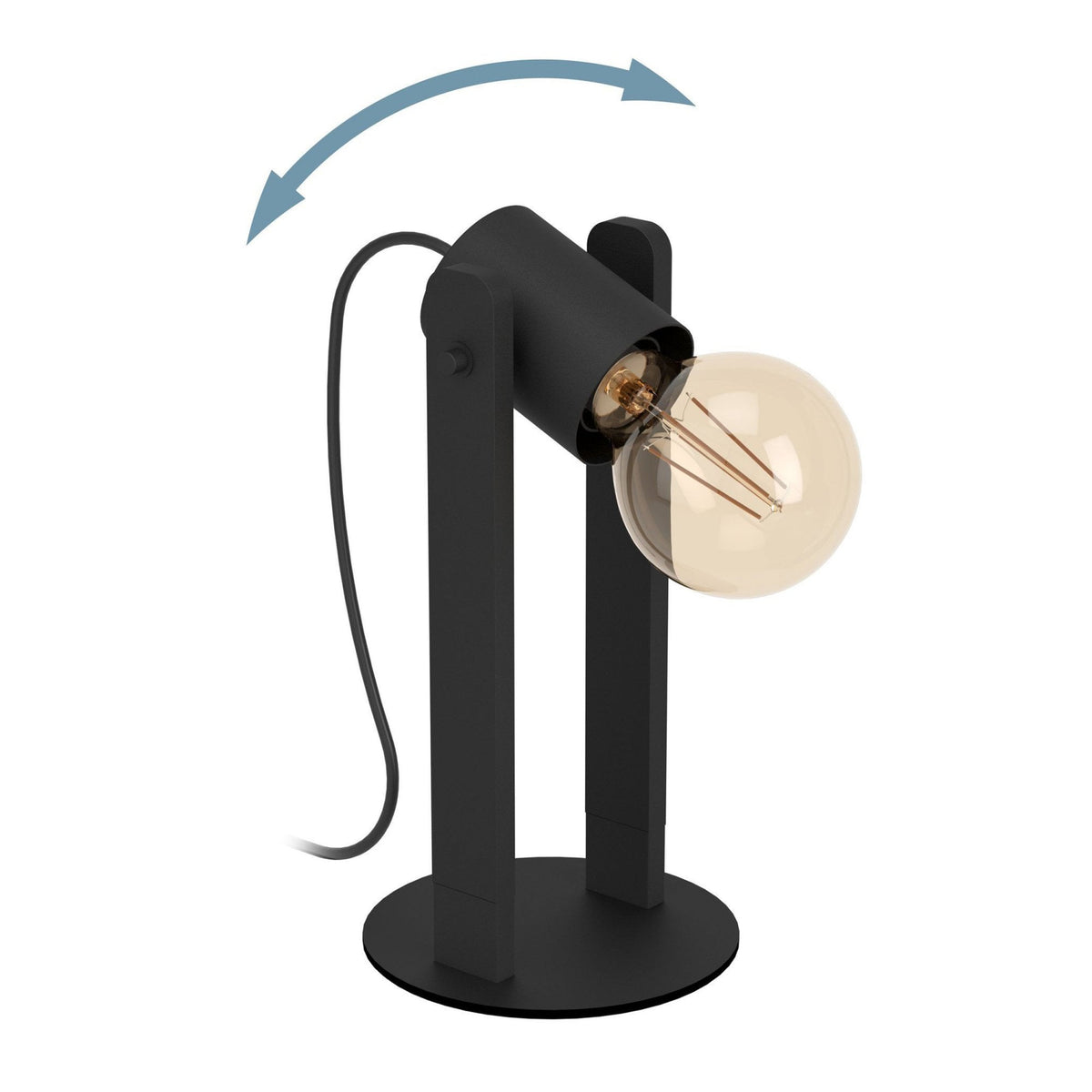 Plimsoll Table Lamp in a Black Wooden Frame