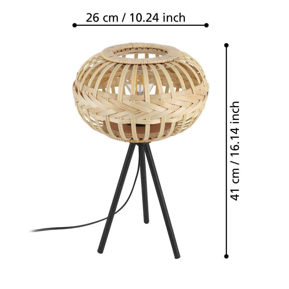 Amsfield 1 Bamboo Wickerwork Table Lamp