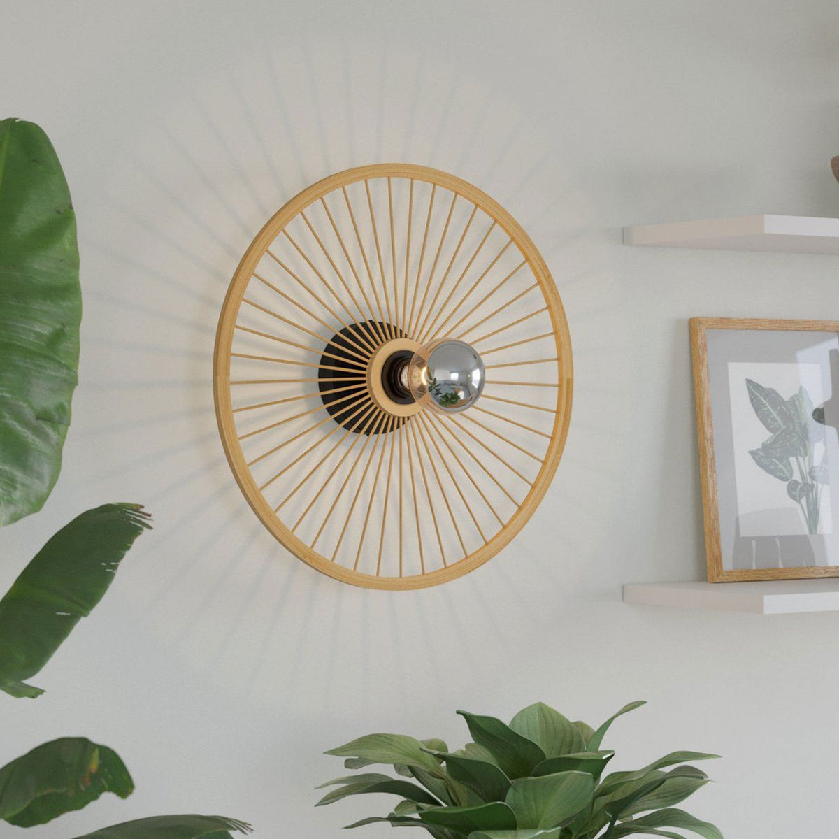 Leominster Wall or Ceiling Light in Natural Bamboo