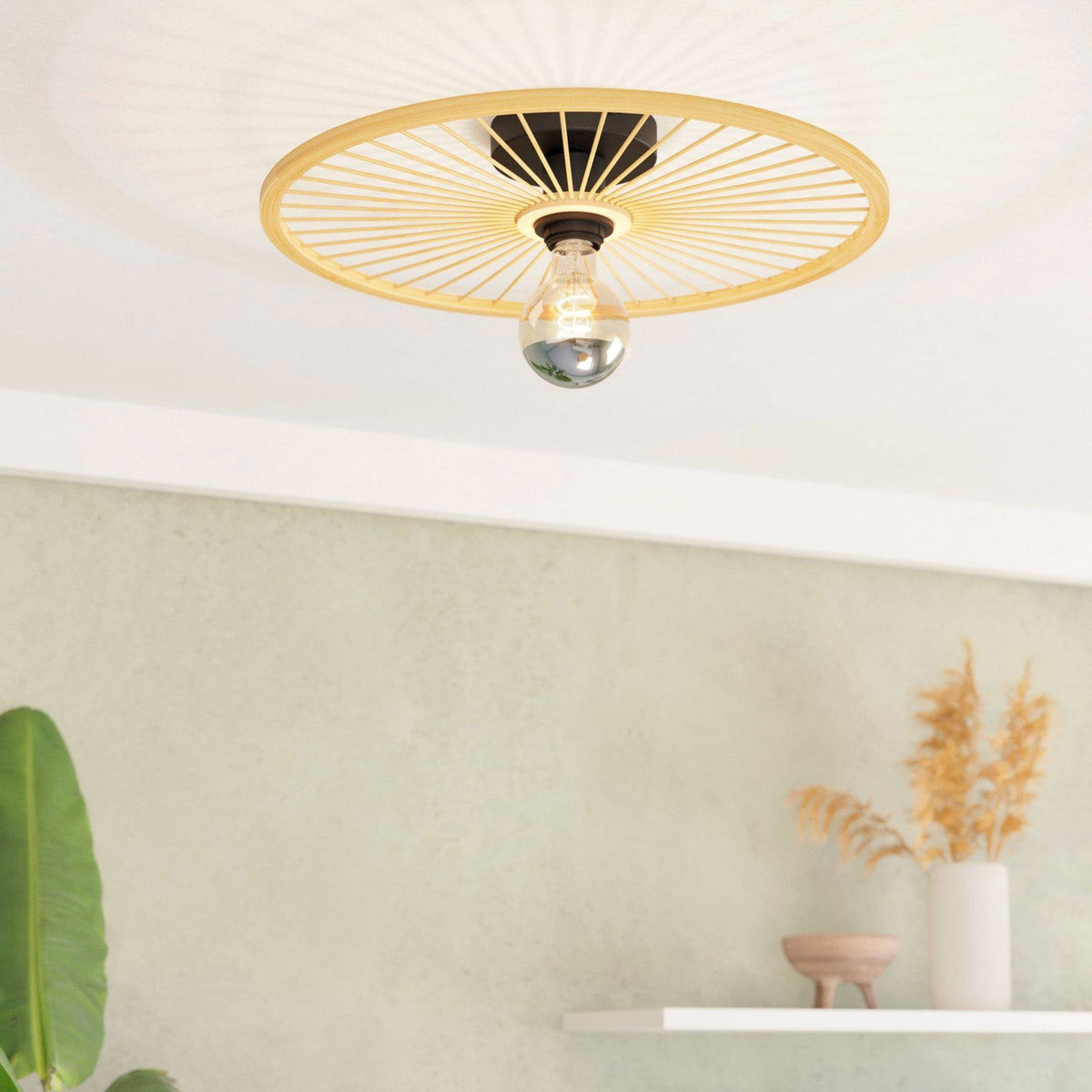 Leominster Wall or Ceiling Light in Natural Bamboo