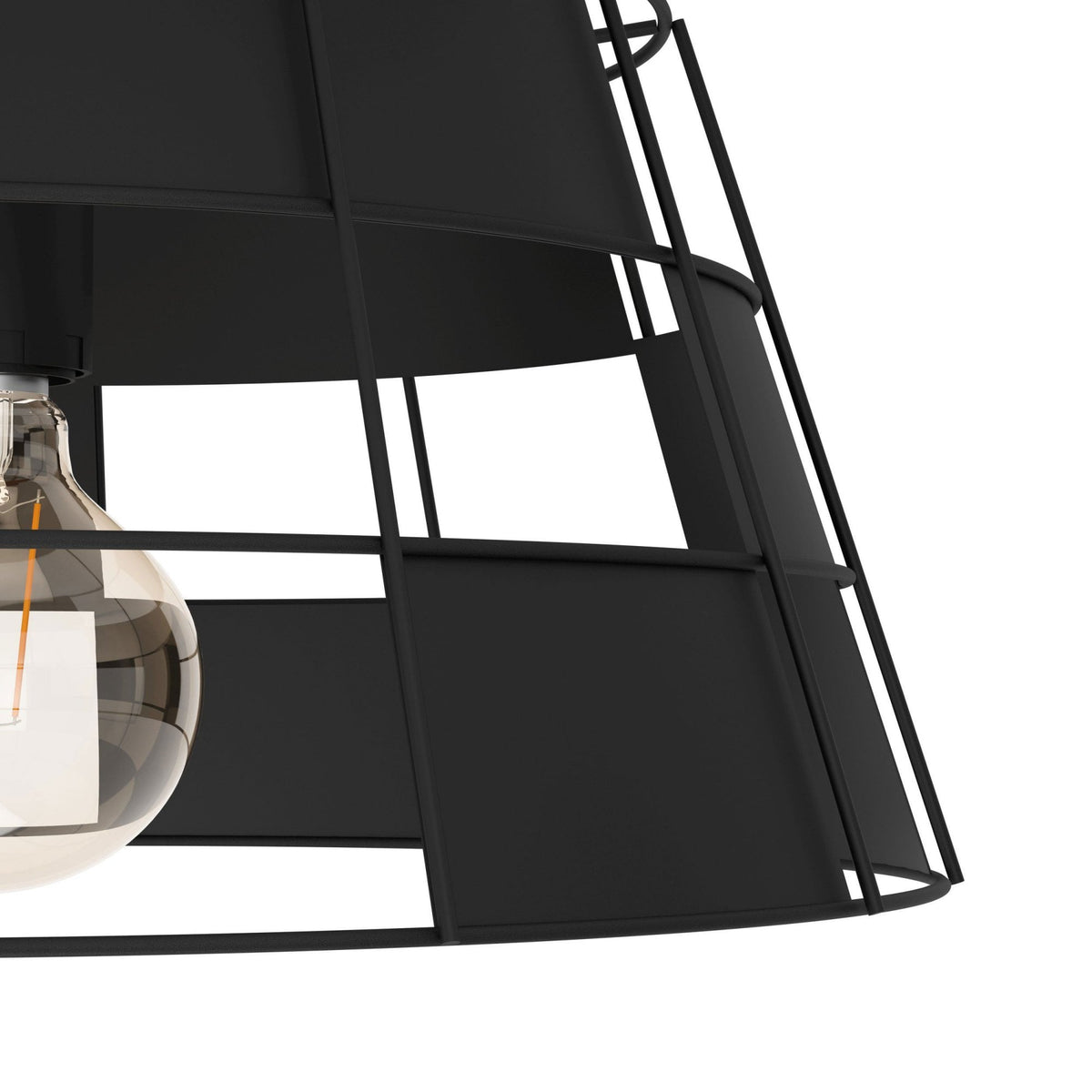 Pontefract Ceiling Light in Black with a Captivating Checkered Pattern