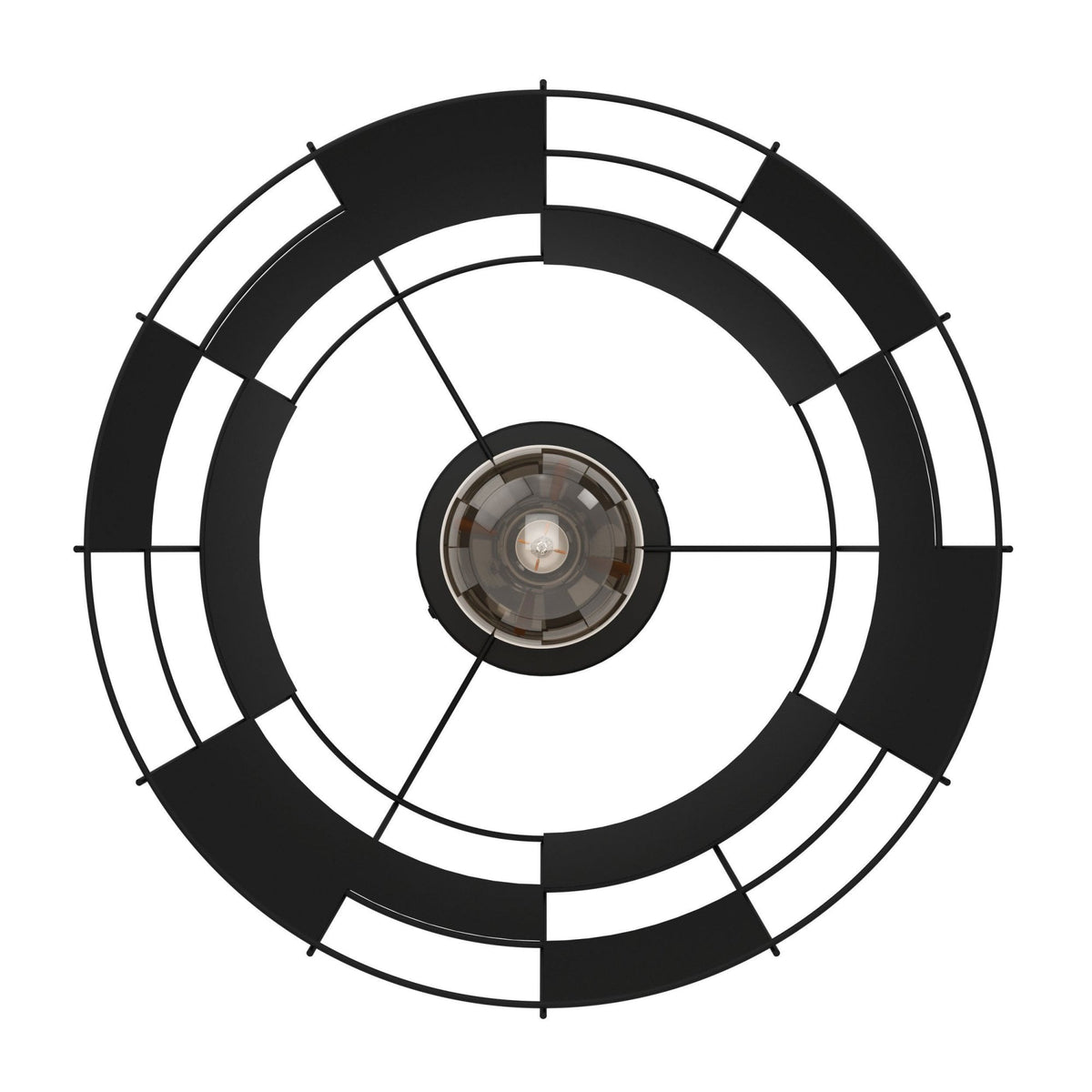 Pontefract Ceiling Light in Black with a Captivating Checkered Pattern
