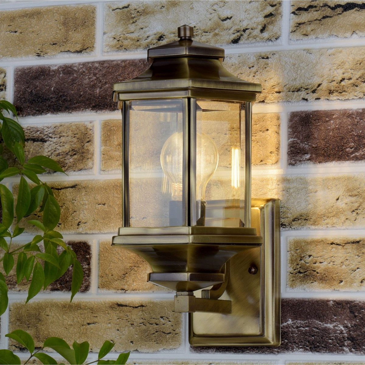 Ladbroke Outdoor Wall Light In Antique Brass