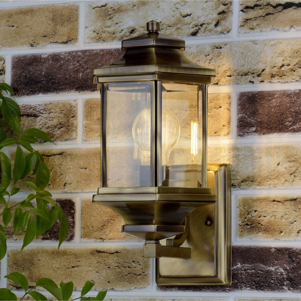 Ladbroke Outdoor Wall Light In Antique Brass