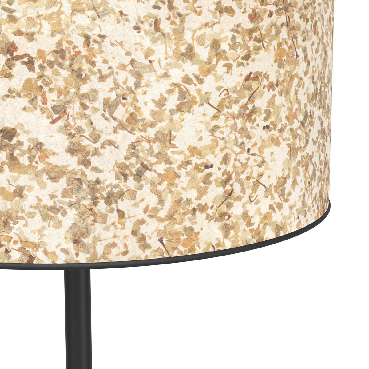 Butterburn Floor Lamp with Natural Fabric and Dried Birch Leaves