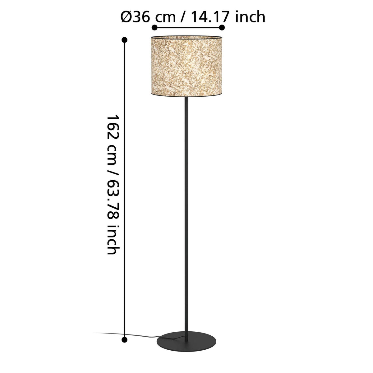 Butterburn Floor Lamp with Natural Fabric and Dried Birch Leaves