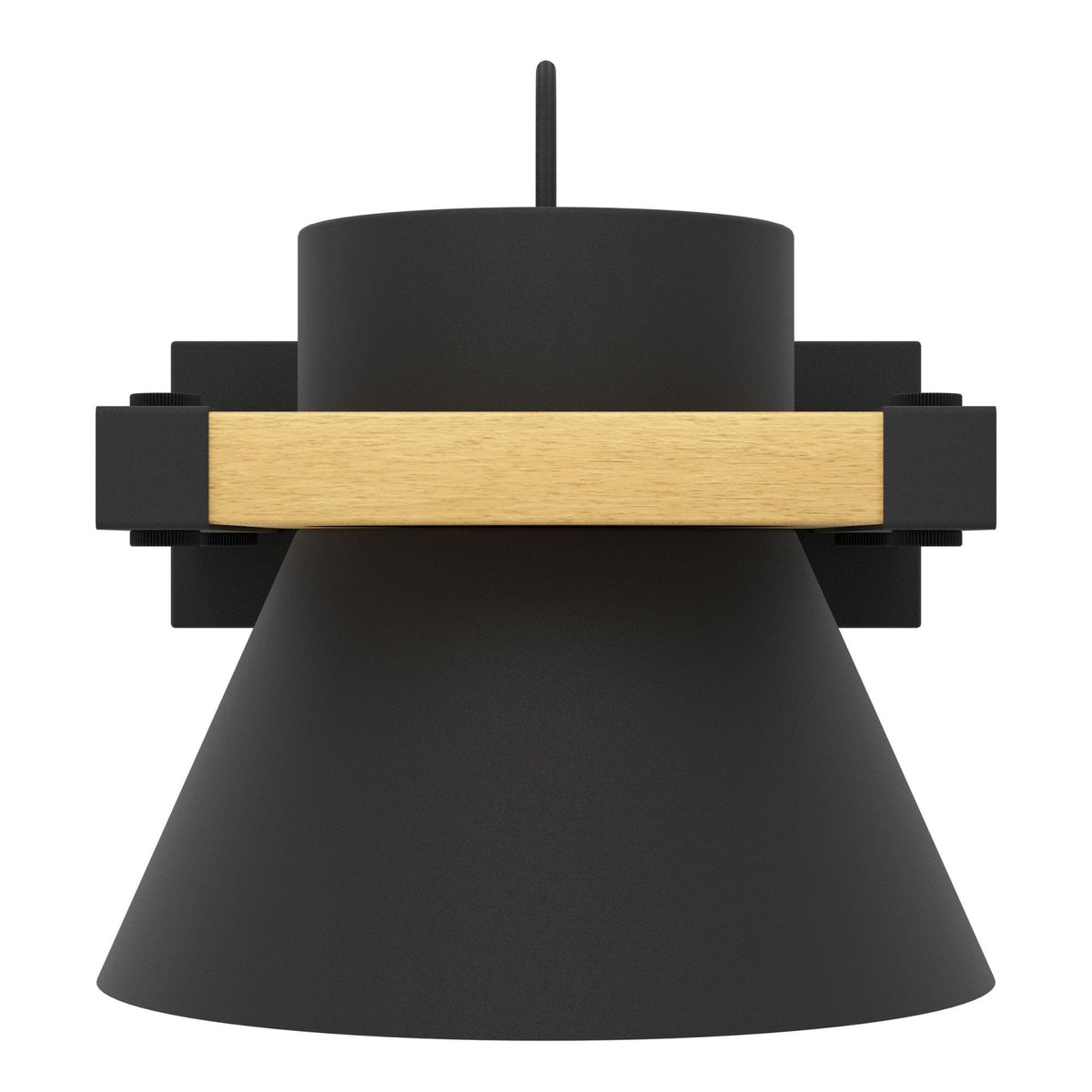 Maccles Wall Light in Black with Wood Detailing