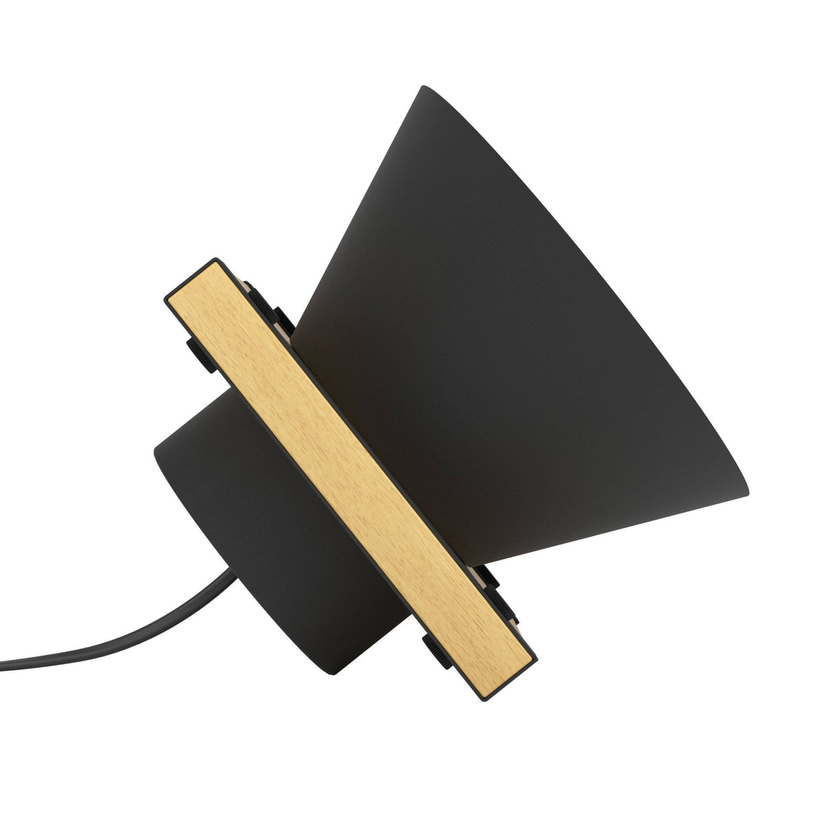 Maccles Table Lamp in Black with Wood Detailing