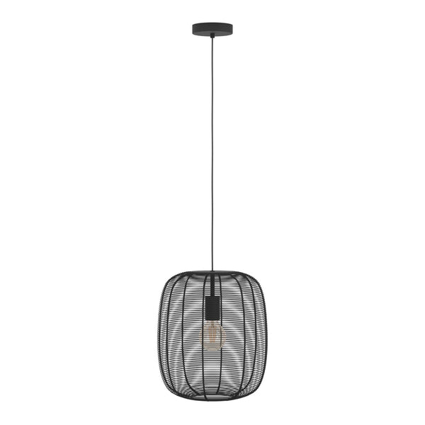 Rinroe Single Pendant with Black Wired-Caged Design Lampshade