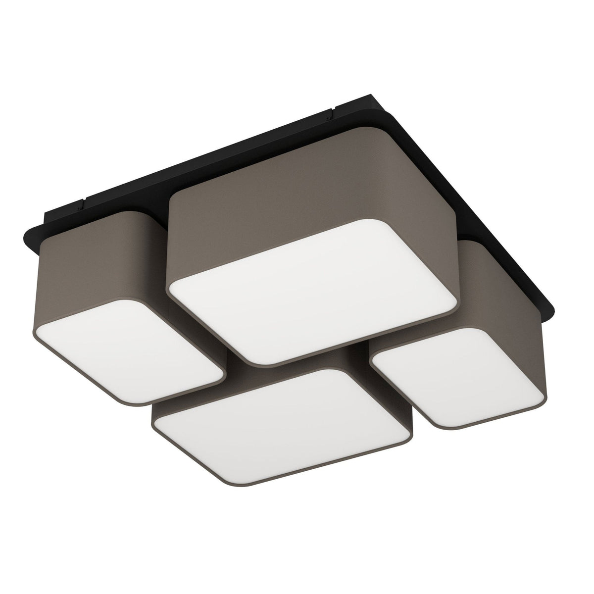 Mordazo Ceiling Light with Four Anthracite-Brown Fabric Shades