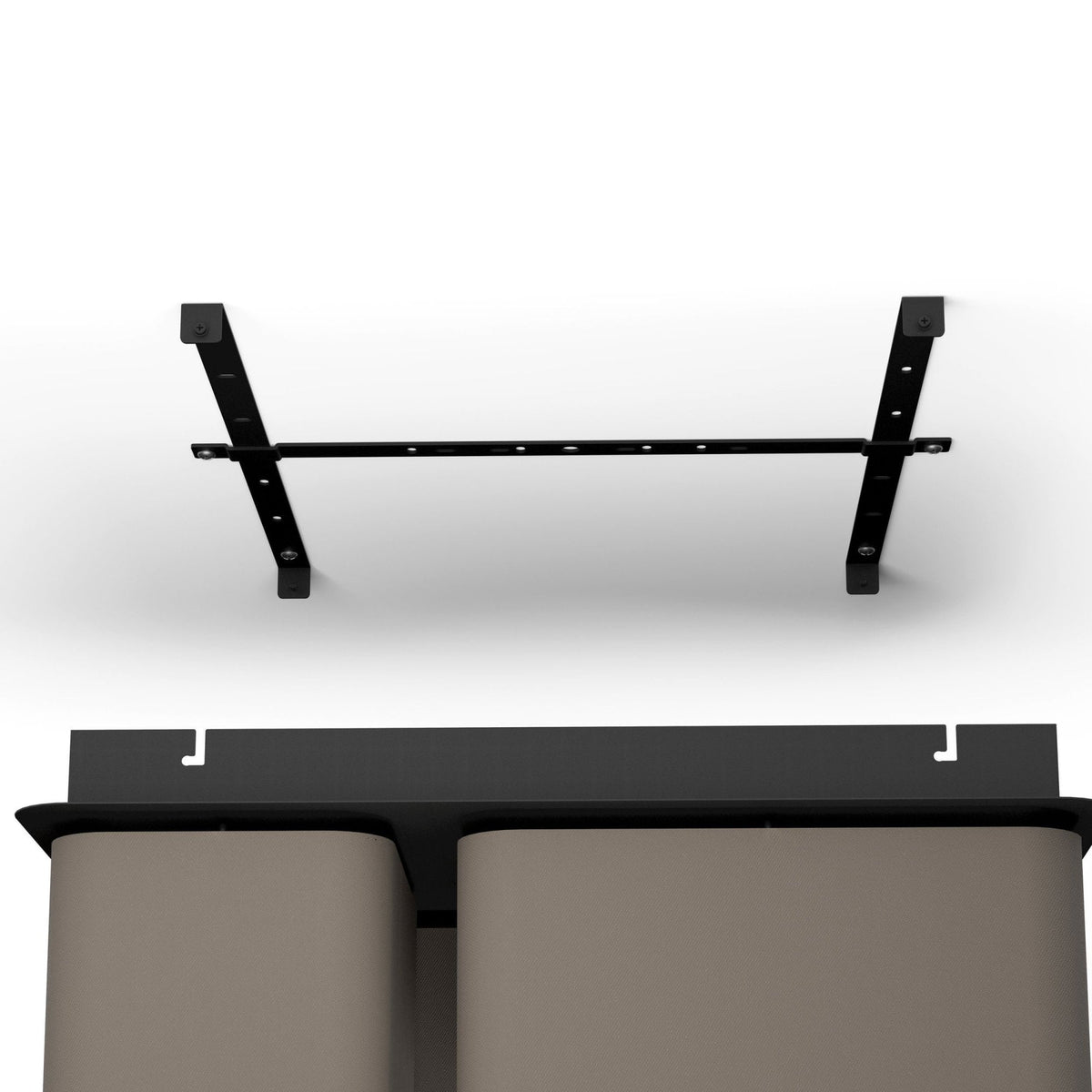 Mordazo Ceiling Light with Four Anthracite-Brown Fabric Shades