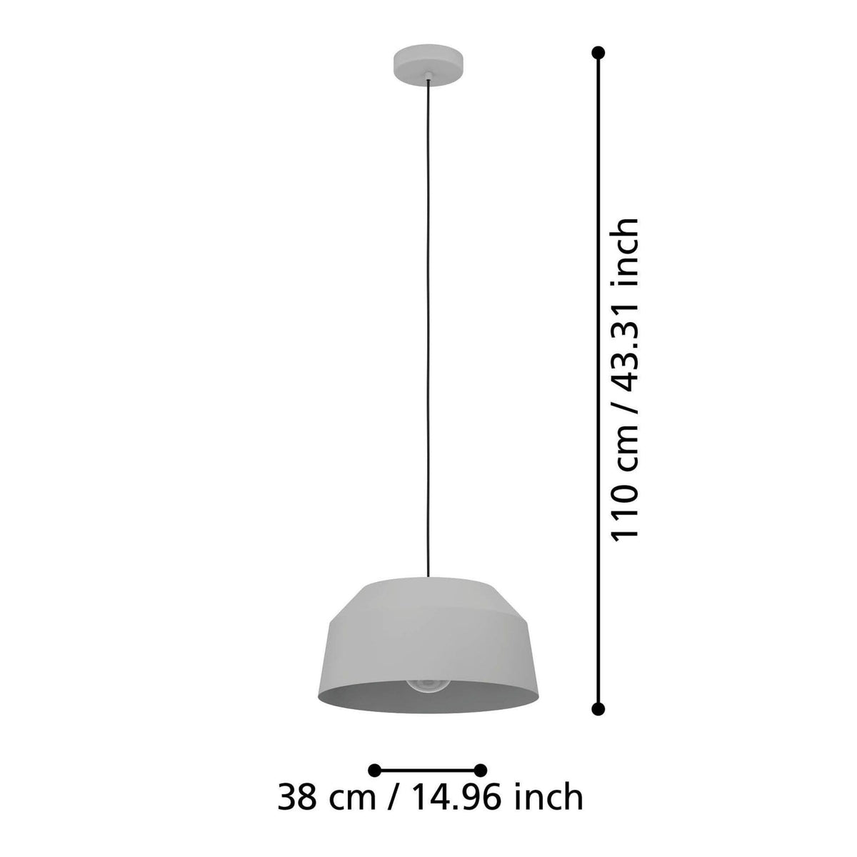 Contrisa 380mm Steel Pendant in Grey