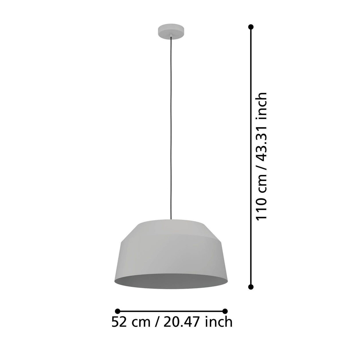 Contrisa 520mm Steel Pendant in Grey