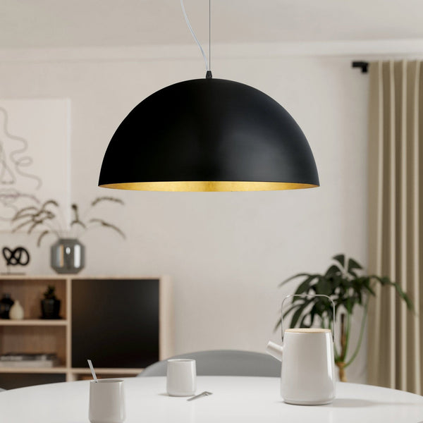 Gaetano 1 530mm Large Black and Gold Pendant Light
