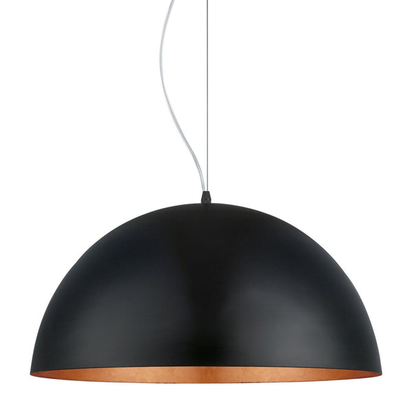 Gaetano 1 530mm Large Black and Copper Pendant Light