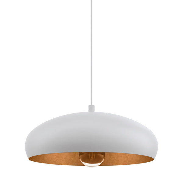 White and Copper Mogano 1 Pendant Light