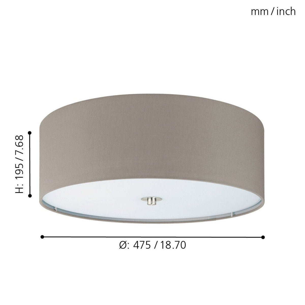 Pasteri Flush Ceiling Light in Taupe