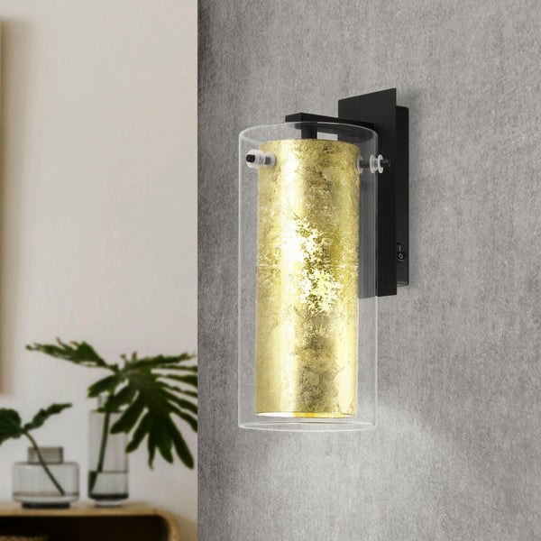Pinto Gold Single Glass Wall Light