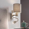 Pasteri Wall Light with Grey Shade and LED Reader
