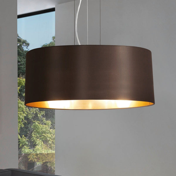 Maserlo Large Cappucino and Gold Fabric Pendant Light