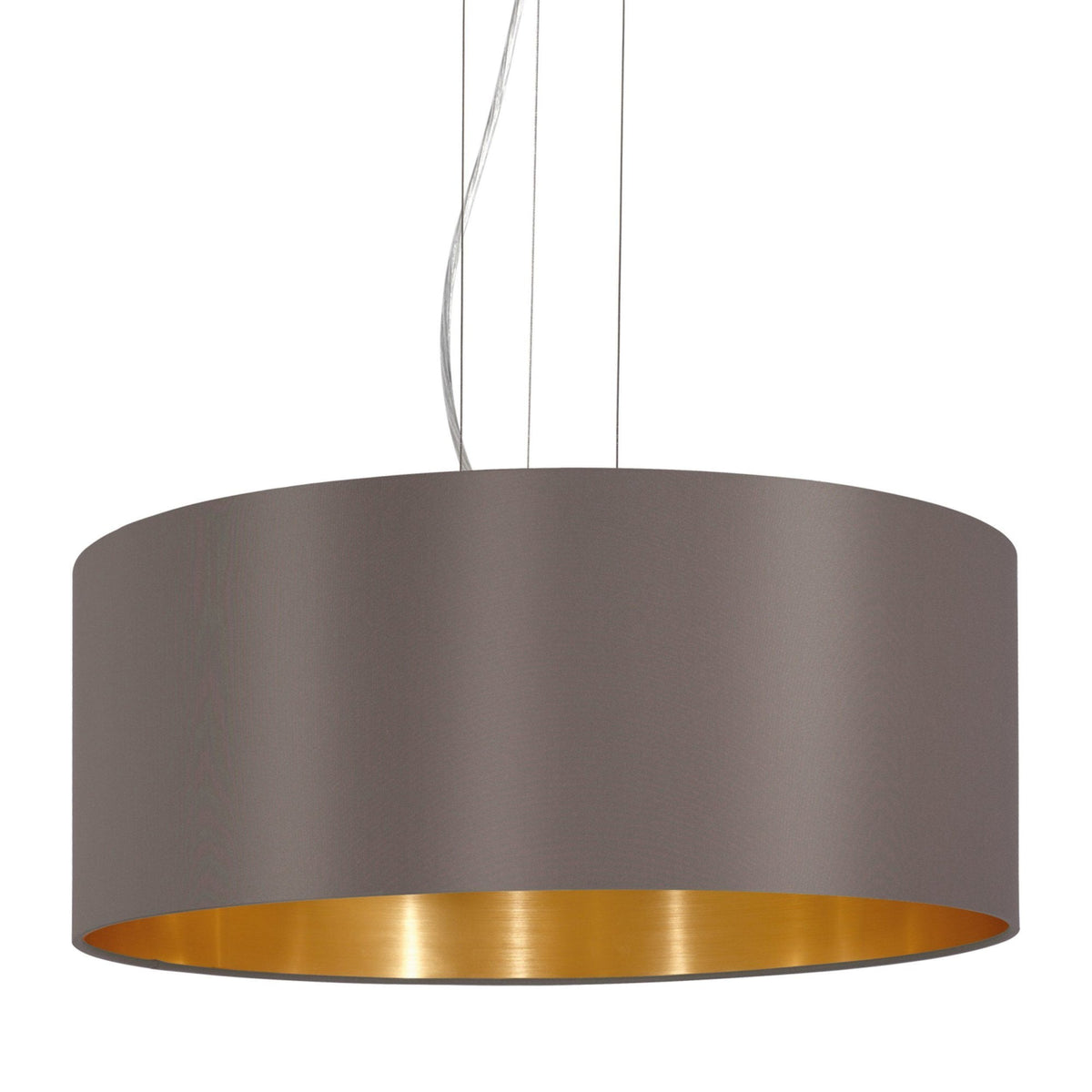 Maserlo Large Cappucino and Gold Fabric Pendant Light