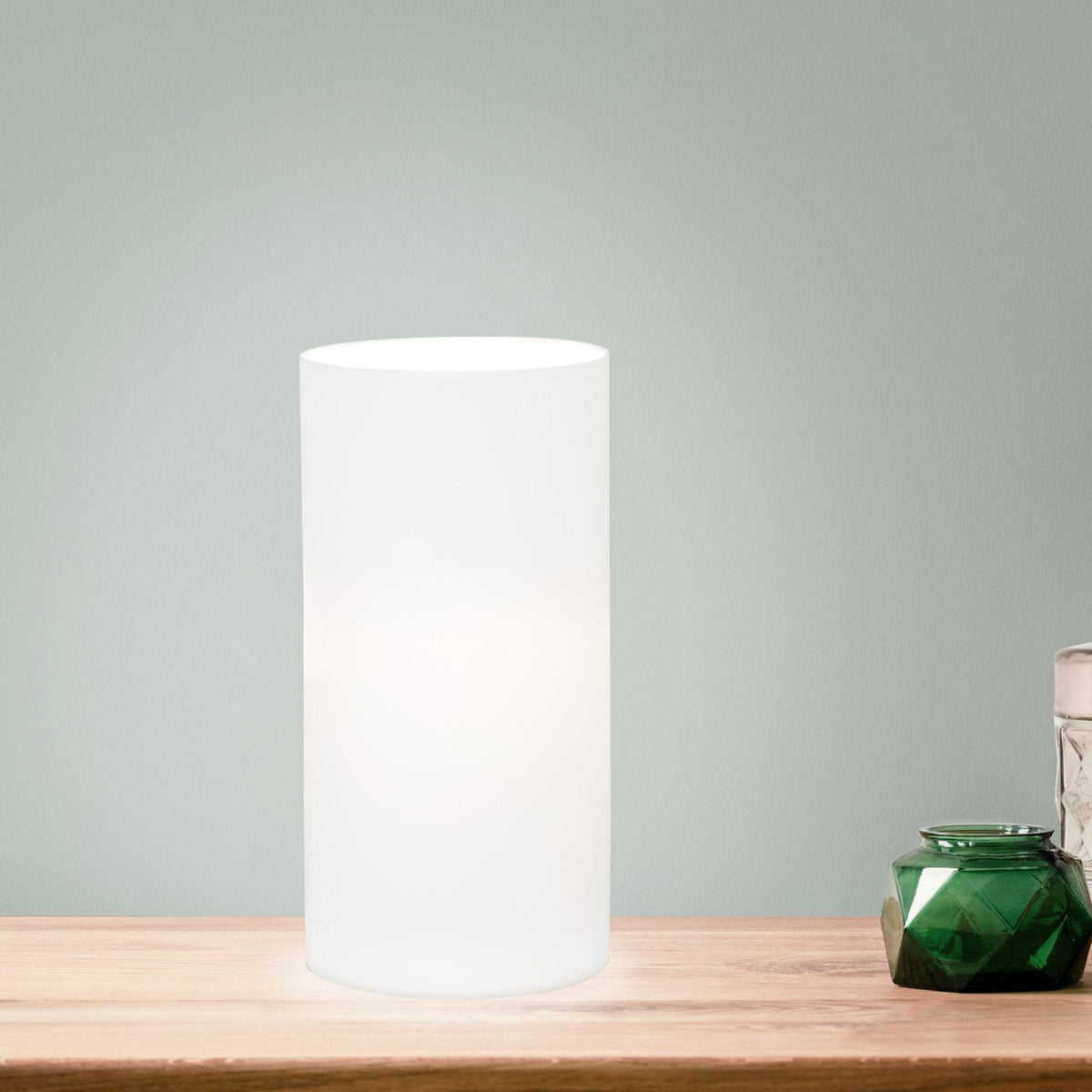 Geo White Opal Glass Table Lamp