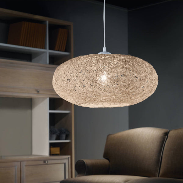 Campilo Fabric Twist Pendant Light in Beige
