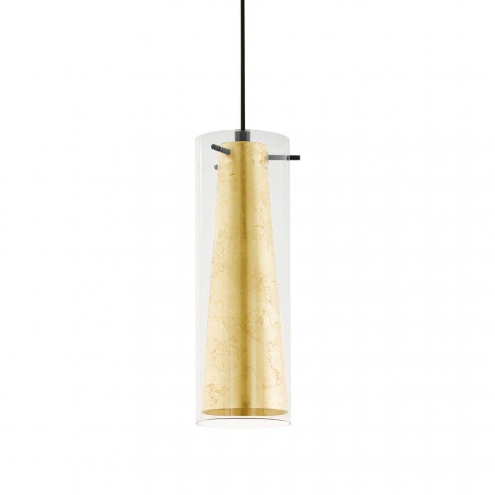 Pinto Gold Single Glass Pendant Light