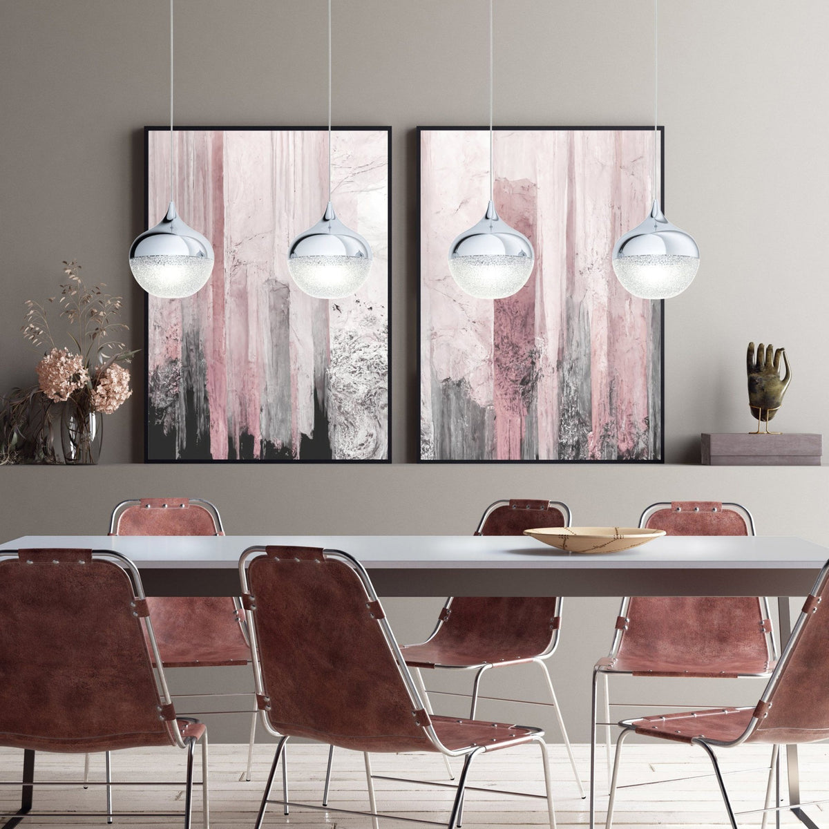 Mioglia Four Drop Bar Pendant in Chrome