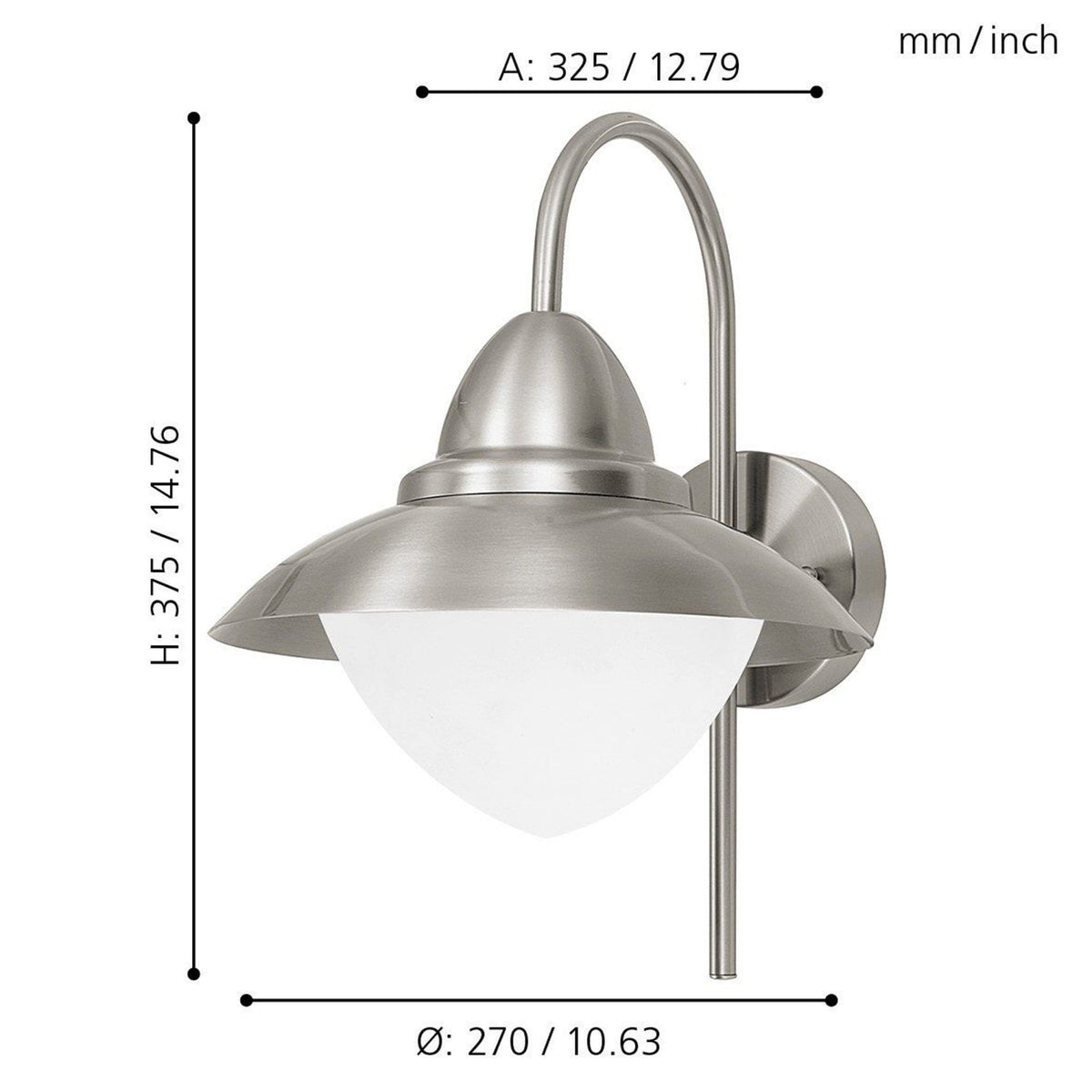 Sidney Outdoor IP44 Stainless Steel Wall Light