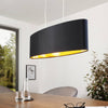 Maserlo Large Oval Black and Gold Fabric Pendant Light
