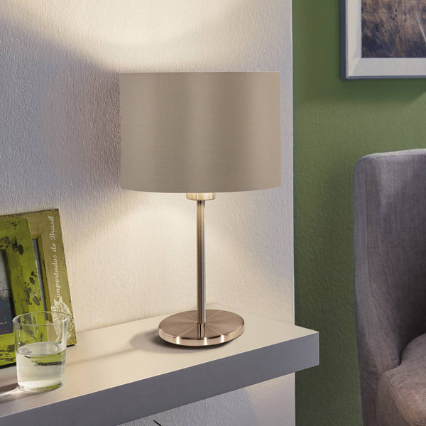 Maserlo Table Lamp with a Taupe and Gold Shade