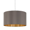 Maserlo Small Cappucino and Gold Fabric Pendant Light