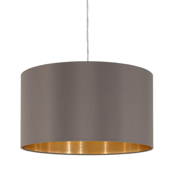 Maserlo Small Cappucino and Gold Fabric Pendant Light