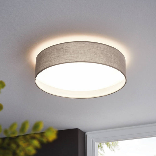 Pasteri LED Taupe Fabric Ceiling Light