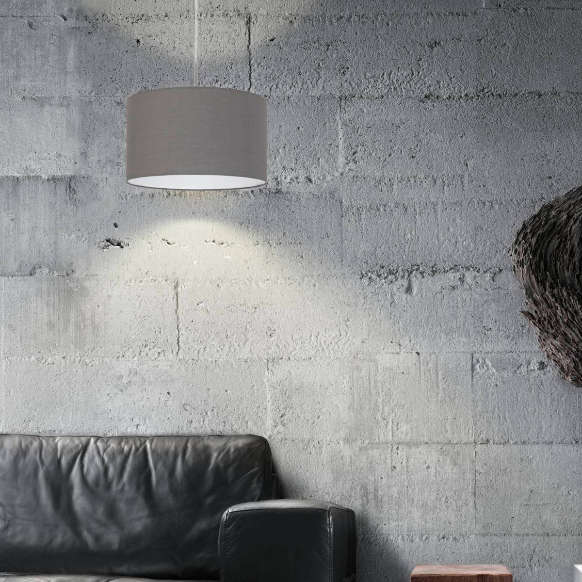 Pasteri Small Anthracite Brown Fabric Pendant