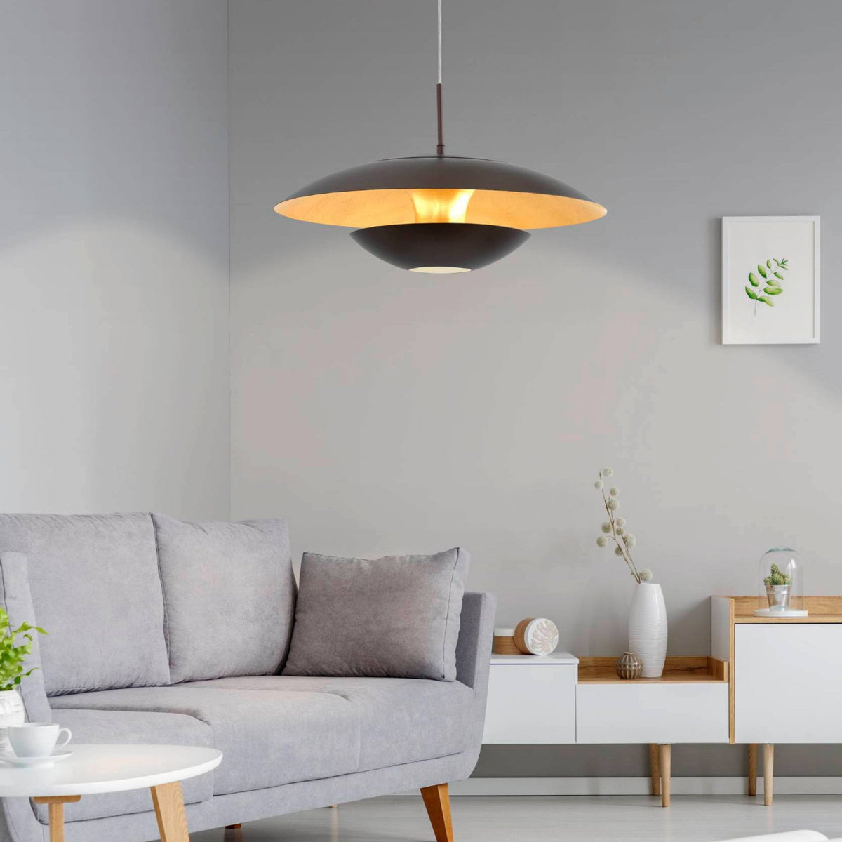 Nuvano Pendant Light in Gold and Brown