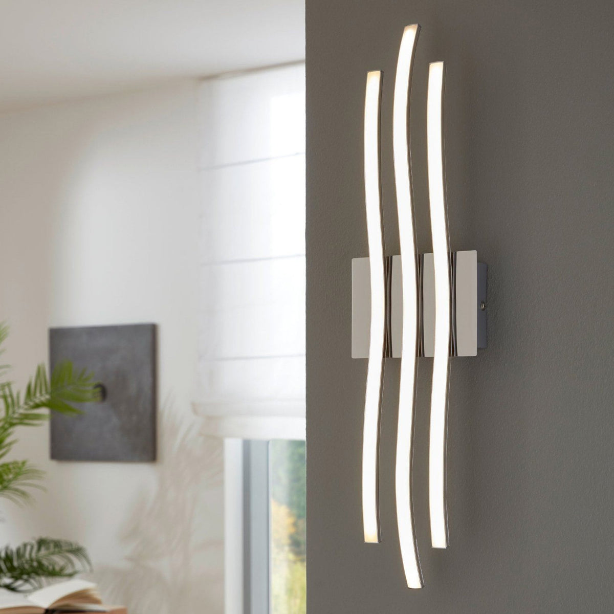 Roncade Three Arm Wave Design LED Light in Chrome