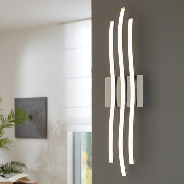 Roncade Three Arm Wave Design LED Light in Chrome