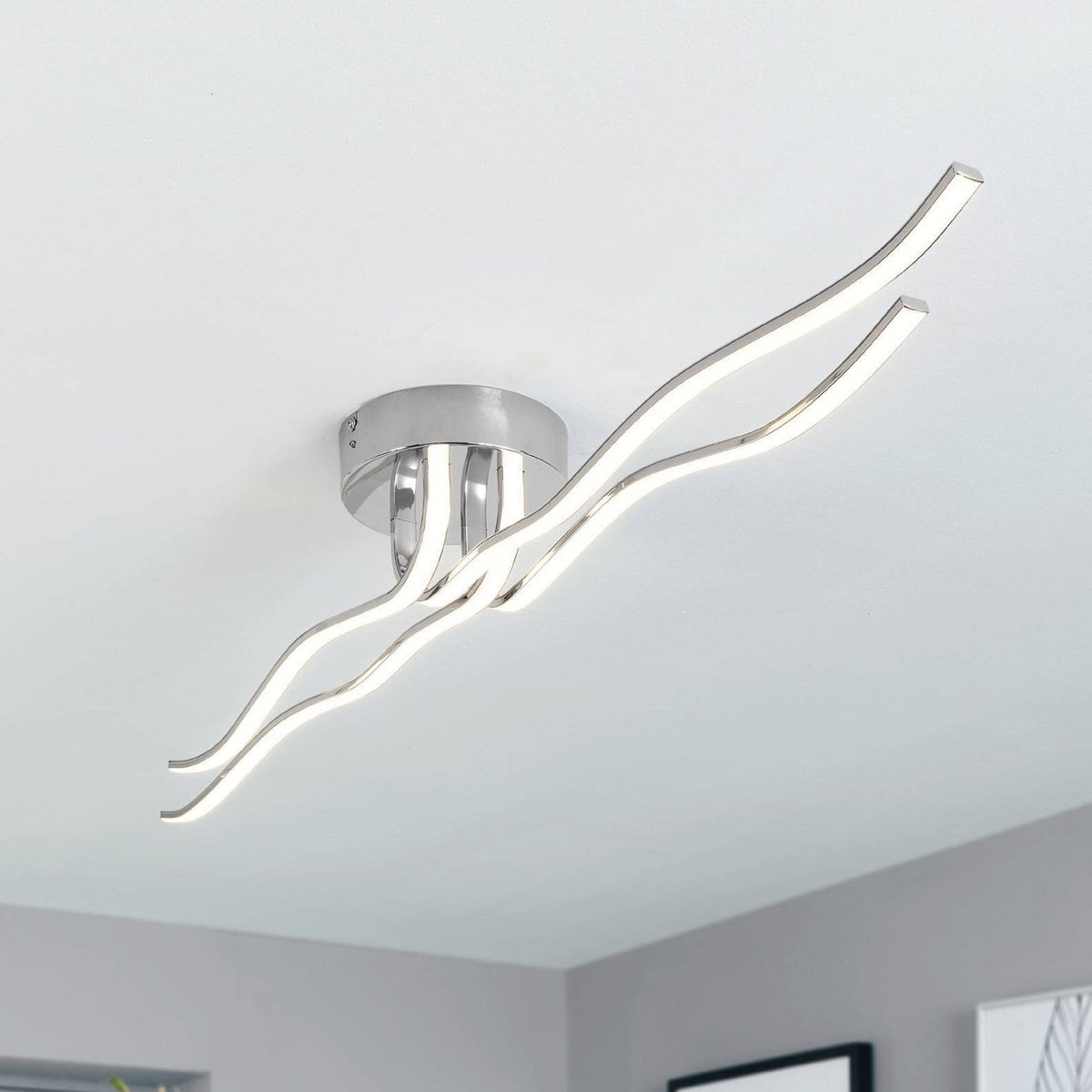 Roncade Four Arm Wave Design LED Light in Chrome