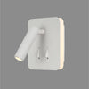 Cayman Square LED Wall Reading Bedside Light in Matt White