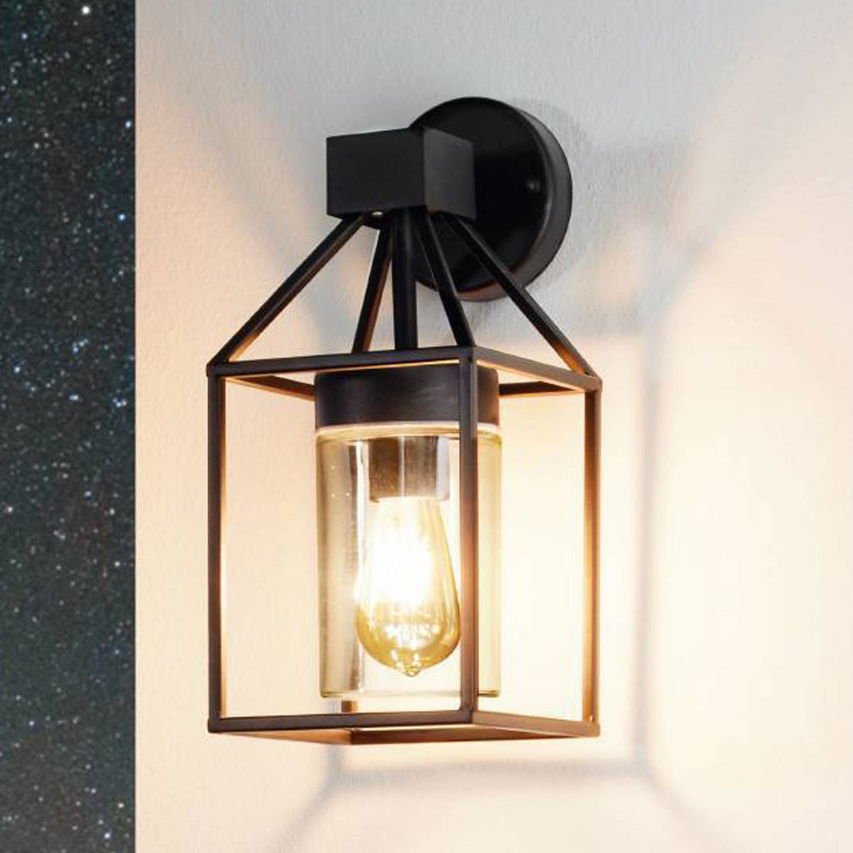 Trecate IP44 Outdoor Wall Light in Black