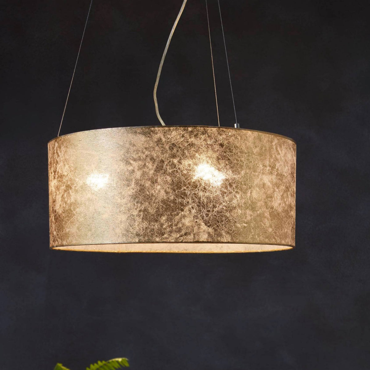 Viserbella Large Champagne Gold Fabric Pendant Light