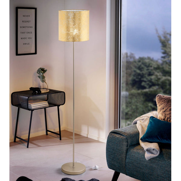 Viserbella Champagne Gold Fabric Floor Lamp