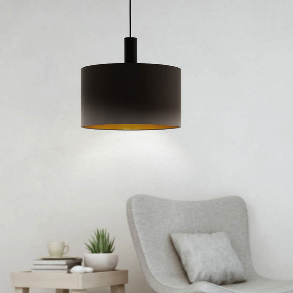 Concessa 1 Cappuccino and Gold Fabric Pendant Light